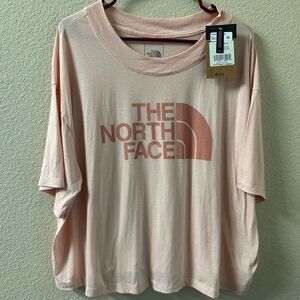 north face cropped tee light pink